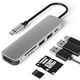 ZMMZZ USB-C-Hub-HDMI-Adapter für MacBook Pro/Air Switch und andere Typ-C-Geräte, USB-C-Digital-AV-Multiport,6 in 1
