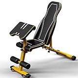 DFJU Multifunktionale Heimtrainer-Fitnessbank, neigungsverstellbares Sit-Up-Brett, einfache Aufbewahrung 6 einstellbare Neigung hat Beinfixierung (a)