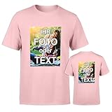 T-Shirt selbst gestalten * Rosa in L * wahlweise einseitig oder doppelseitig Bedruckt mit eigenem Foto Text Logo Name * ringgesponnene Baumwolle * viele Farben und Größ