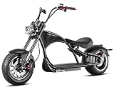 Elektroroller E-Chopper X9, mit Straßenzulassung, E-Roller, 45 km/h, 3000 Watt, 30Ah, 75 km Reichweiter, Roller, Schw
