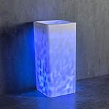 Standwaschbecken COLLINS aus Mineralguss - 39,5 x 39,5 x 85 cm - Weiß - mit LED-Beleuchtung
