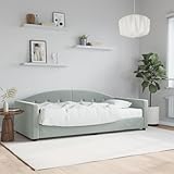 THOYTOUI Tagesbett, Bettsystem Massivholzbett Betten Polsterbett Geeignet für Wohnung Schlafzimmer Gästezimmer Hotel mit Matratze Hellgrau 90x190 cm S