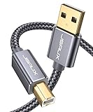 JSAUX USB Druckerkabel 2M Scanner Kabel USB A auf USB B Drucker Kabel für HP, Canon, Dell, Epson, Lexmark, Xerox, Brother, Samsung usw - Grau