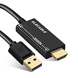 ELECABLE USB auf HDMI Adapter Kabel für Mac OS Windows 11/10/8/7/, USB 3.0 zu HDMI Stecker HD 1080P Monitor Display Audio Video Adapter/Konverterkabel(1,8M)