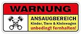 sticker-dealer Aufkleber Warnung: Ansaugbereich Kinder, Tiere & Kleinwagen unbedingt fernhalten! Autoaufklebr Fun JDM Tuning