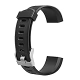 Demiawaking Armband Ersatz Zubehör für ID115Plus HR Smart Watch (Schwarz)