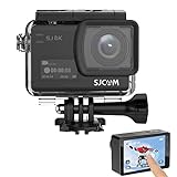 SJCAM SJ8K Action Kamera 4K 30fps mit Professioneller EIS Anti-Shake, 8X Zoom & Touchscreen Ultra HD Sport Cam, 30m Unterwasserkamera Wasserdicht zum Schnorcheln mit Tasche, WiFi und Helmmontagesets