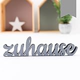KLEINLAUT 3D-Schriftzug zuhause in Größe: 25 x 6,6 cm - Dekobuchstaben - 32 Farben zur Wahl - Grau