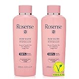 Rosense Rosenwasser 2x200 ml – feuchtigkeitsspendendes Gesichtswasser zur Gesichtsreinigung Gesichtspflege 100% naturrein veg