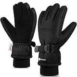 Touchscreen Handschuhe,3M Thinsulate Warme Winterhandschuhe Kaltes Wetter Schnee Handschuhe Eisfischen, Skifahren, Rodeln, Snowboard (M, schwarz)