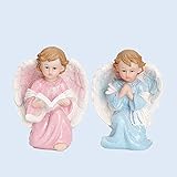 1 Paar Engel Figur Schutzengel,Figur Engel des Gebetes im Set je 10 cm,Dekofigur Engelpaar Engelkinder Engelfigur Dekoengel Engelchen-Geschenk, Angel Ornamente für das Haus (G)