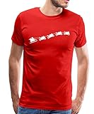 Spreadshirt Weihnachten Motorräder Schlitten Motorsport Männer Premium T-Shirt, XL, Rot