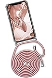 ONEFLOW Handykette 'Twist Case' Kompatibel mit Apple iPhone 11 - Hülle mit Band abnehmbar Smartphone Necklace, Silikon Handyhülle zum Umhängen Kette wechselbar - Rosegold
