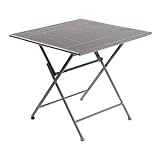 greemotion Klapptisch Toulouse eisengrau, Terassentisch mit Niveauregulierung, Tisch mit feiner Streckmetallplatte aus kunststoffummanteltem Stahl, Maße ca. 80 x 80