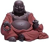 WQQLQX Statue Maitreya Buddha Statue Dekoration Keramik lachend Buddha glückliche skulptur Home Wohnzimmer Tee Set Tee Tisch Handwerk Dekoration Geschenk Skulpturen