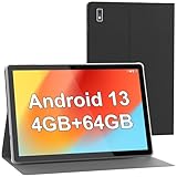 Tibuta Smartpad A10 Tablet 10,1 Zoll Android 13 Tablets mit Gehäuse, 4+64GB ROM Quad-Core-Prozessor 5000mAh Batterie, 1280x800 IPS HD Touchscreen 5MP+8MP Kamera, Bluetooth, WiFi, GPS Tab