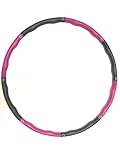 Hula Fitnessreifen zerlegbar 3 Größen bis Ø 95 cm, grau/pink mit Noppen