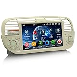 Erisin 7 Zoll 8-Kern 4GB RAM 64GB ROM Android 14 Autoradio Bluetooth GPS Navi Für FIAT 500/500C/500S 2008-2015 500E Unterstützt CarPlay Android Auto DAB+ WiFi DSP USB OBD2 DTV IPS Touchscreen Canb