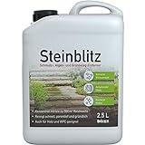 blizz Tec Steinblitz 2,5 l Steindusche & Wegerein zur hochwirksamen Reinigung Ihrer Außenanlagen und der Entfernung von Algen, Grünbelag und Schmutz