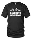 shirtloge - Hannover - Fanblock - Meine Heimat, Mein Verein - Fussball Fan T-Shirt - Schwarz - Größe XXL