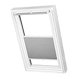Dachfenster Waben Plissee ohne Bohren passend für Velux Fenster Plisseerollo Faltrollo verspannt Klebemontage (MK06, Grau Tageslicht)