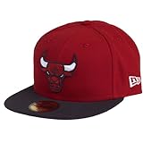 New Era NBA Basic 59Fifty Cap Chicago Bulls Rot Schwarz, Size:7 1/8