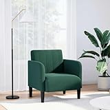 KTHLBRH Sessel mit Armlehnen Dunkelgrün Schlafzimmerstuhl Lesesessel für Schlafzimmer Wohnzimmer 54 cm S