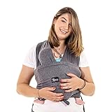Baby Tragetuch-Leichtes Anziehen (Easy-On) - Unisex - Babytrage Neugeborene - Multi-Use - Bis 10kg - Babytragetuch Anthrazitgrau - Koala Cuddle Band - eingetragenes Design KBC®