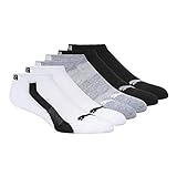 Puma Women's 1/2 Terry Low Cut Athletic Running Sock 6-Pack, White Traditional, 9-11