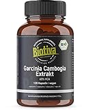Biotiva Garcinia Cambogia Extrakt Bio hochdosiert 120 Kapseln - 2 Monatsdosis - vegan - Malabar Tamarinde - hergestellt und kontrolliert in Deutschland (DE-ÖKO-005)
