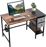 HOMIDEC Schreibtisch, Computertisch PC Tisch mit Aufbewahrungstasche & Kopfhörer Halter, Bürotisch Schreibtisch Holz Officetisch fürs Büro, Wohnzimmer, Home, Office,100x75x50cm