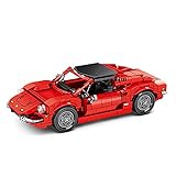 Sungvool Retro Autobausatz Modell für Ferrari Dino, Sammlermodellautos zum Bauen, Kinderautomodellbau-Spielzeug Kompatibel mit LEGO (633 Teile)