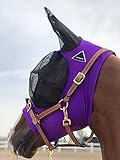 TGW RIDING Super Fit Pferdefliegenmaske Pferde Fliegenmaske Horse Fly Mask (M, Dark Purple)