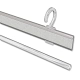 INTERDECO Paneelwagen Aluminium mit Klettband kürzbar für Gardinenstangen 16-20 mm Ø, Universal Easyclip, 60 cm