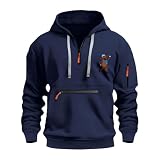 Generisch Male Kapuzenpullover Gedruckt Hooded Jacket Basic Hoodie mit Reißverschluss bequemes und warmes Sweatshirt für Männer Kapuzenpulli Casual Kapuzenjacke Personalisierte Herren-Bekleidung