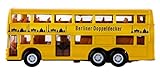 Idena 4229634 - Modellbus Berliner Doppeldecker, mit Freilauf, ca. 13 x 10 x 4 cm, gelb, als Spielzeug, typisches Souvenir oder beliebtes Sammlerstück