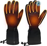 Amdeurdi Beheizbare Handschuhe für Herren Damen, 3 Stufige Beheizte Ski Handschuhe mit 4000mAh Wiederaufladbare Batteriebetrieben, wasserdichte Zum Klettern, Wandern, Radfahren, Camping