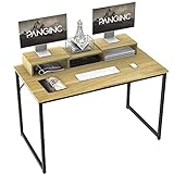 Panginc Computer Schreibtisch Arbeitsschreibtisch mit Erhöhung, Modern Simple Style PC-Schreibtisch, 100 x 50 cm, Eiche