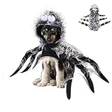 Surakey Haustier Hund Katze Halloween Spinne kostüm, Spinnenkostüm Haustiere Cosplay Kostüm Kleidung Plüsch Spinne Kostüme für Kleine Mittel Große Hunde & Katzen