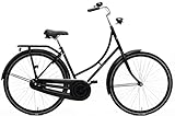 Amigo Classic C3 City Bike - Damenfahrrad 28 Zoll - Hollandrad für Damen - Geeignet ab 170-175 cm - Citybike mit Handbremse, Beleuchtung, Rahmenschloss und fahrradständer - Schwarz