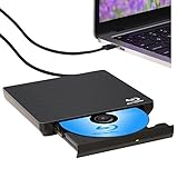 Externes Blu-Ray-Laufwerk DVD/BD-Player, Lesen/Schreiben, tragbares Blu-ray-Laufwerk, USB 3.0 und Typ-C DVD-Brenner, 3D Blu RAL-Laufwerk, kompatibel mit / Win7/Win8/Win10
