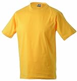 James & Nicholson Jungen Junior Basic Rundhals T-Shirt, Gelb (gold-yellow), Small (Herstellergröße: S (110/116))