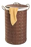WENKO Wäschebehälter Wäschetruhe Bamboo (Farbe: dunkelbraun)