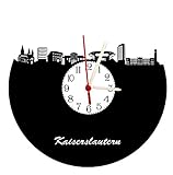 Wanduhr Kaiserslautern Skyline mit Ziffernblatt, hochwertige Acrylglasuhr Wanduhr mit Quarzwerk
