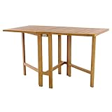 Divero Balkontisch Gartentisch Klapptisch Teak Holz Tisch für Terrasse Balkon Garten – wetterfest massiv klappbar – 130 x 65 cm b