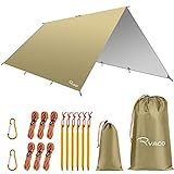 Ryaco Camping Zeltplane, 3m x 4mTarp für Hängematte, wasserdicht Leicht Kompakt Zeltunterlage Picknickdecke Hammock für Camping Outdoor Plane für Ourdoor Camping MEHRWEG