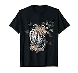 Blumen Schmetterlinge Radfahrerin Geschenk Fahrrad T-Shirt