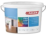 ADLER Ultra-Color Wandfarbe - erstklassige, matte Wand- & Deckenfarbe -Kreide C12 177/7 hohe Deckkraft, Atmungsaktiv, Lösungsmittelfrei - Weiß - 1 l - in 100+ Pastell Farbtönen