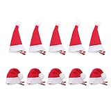 Lurrose 10 Stück Mini Weihnachtsmütze Santa Hut Haarspangen Haarnadeln Kinder und Erwachsene