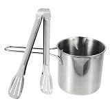 Zerodeko Edelstahl Frittiertopf Mit Deckel Und Servierzange Vielseitig Einsetzbare Kasserolle Für Frittieren Kochen Und Servieren Geeignet Für Alle Herdarten Einschließlich Induktion 1